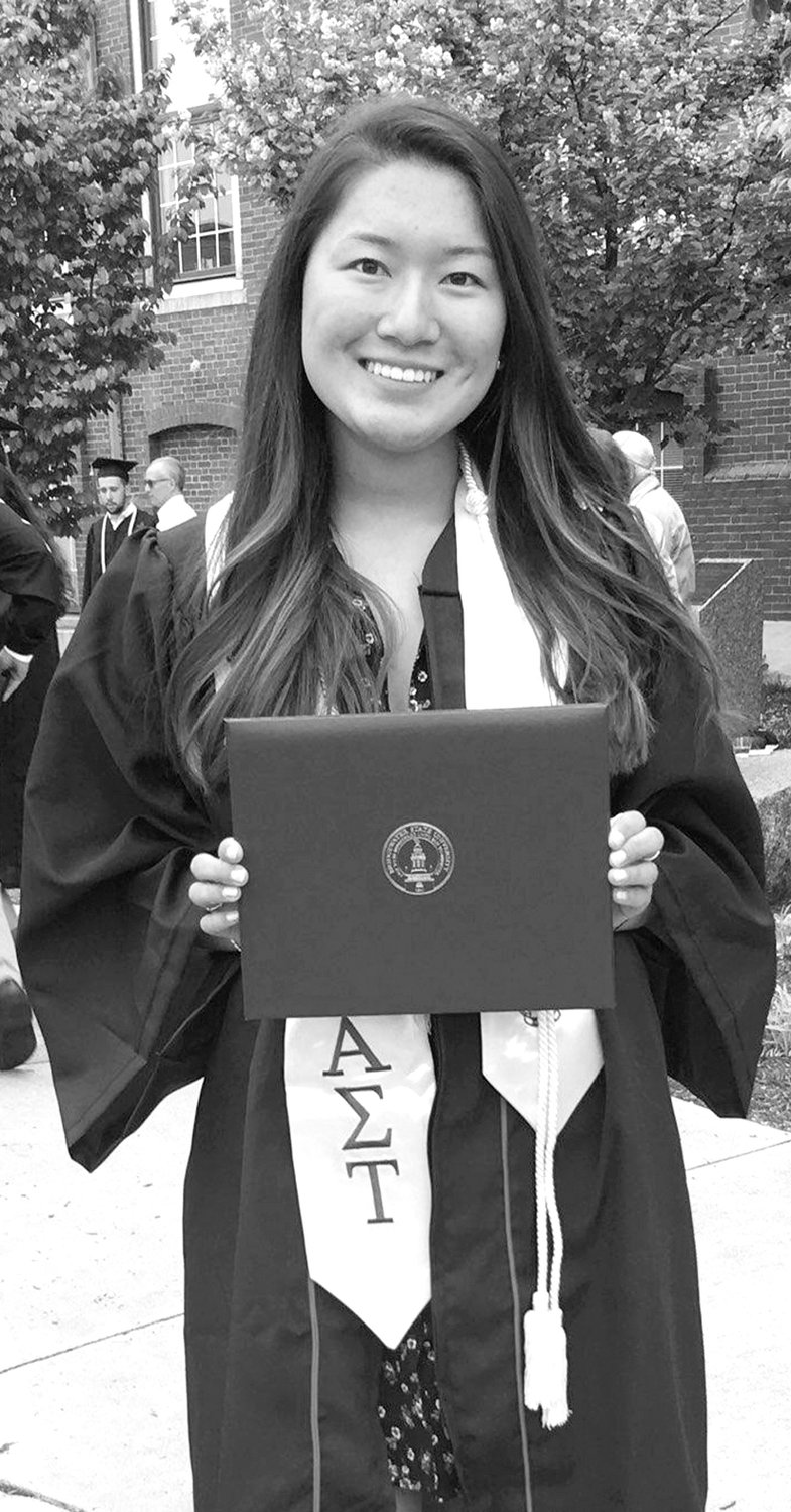Arianna Kessler at graduation in 2018 
from Bridgewater State University.